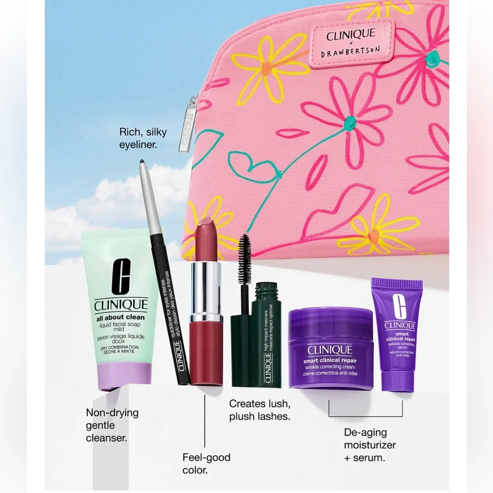 Clinique Makeup Set with Pink Floral Bag - Picture 3 of 5